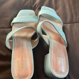 Blue sandal heels